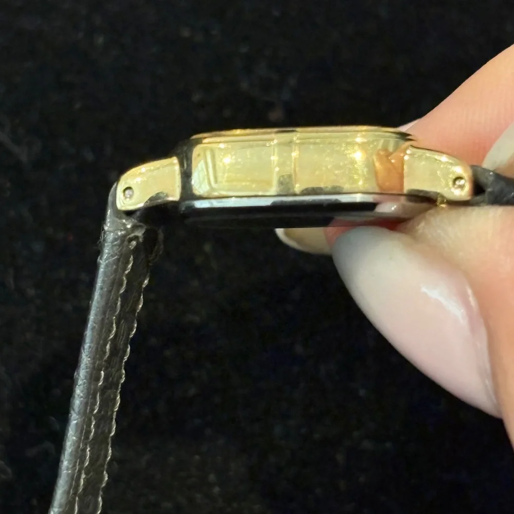 Seiko Gold-Tone Case Silver Dial Watch with Gray Strap